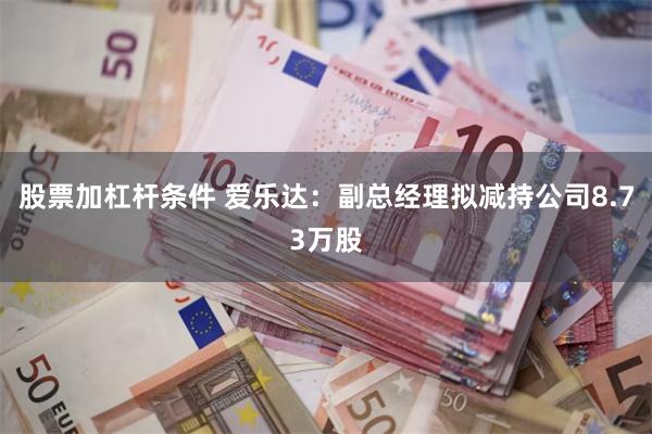 股票加杠杆条件 爱乐达：副总经理拟减持公司8.73万股