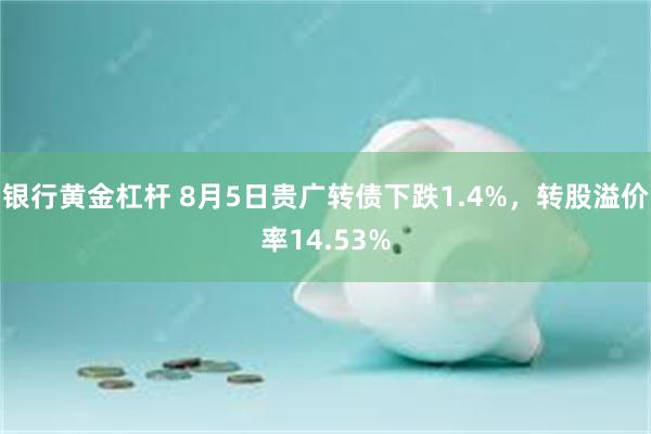 银行黄金杠杆 8月5日贵广转债下跌1.4%，转股溢价率14.53%