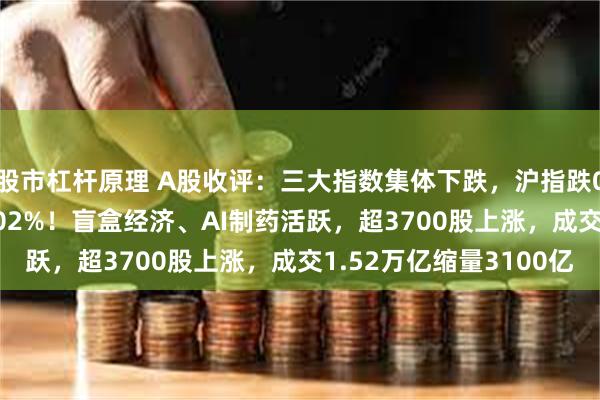 股市杠杆原理 A股收评：三大指数集体下跌，沪指跌0.11%创业板指跌0.02%！盲盒经济、AI制药活跃，超3700股上涨，成交1.52万亿缩量3100亿