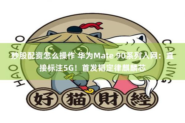 炒股配资怎么操作 华为Mate 90系列入网：直接标注5G！首发韬定律麒麟芯