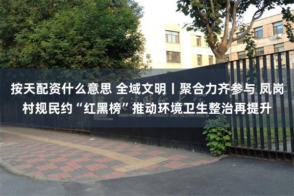 按天配资什么意思 全域文明丨聚合力齐参与 凤岗村规民约“红黑榜”推动环境卫生整治再提升